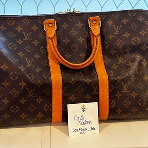 Louis Vuitton Brown Monogram KEEPALL 45 Weekend Bag GREAT CONDITION!